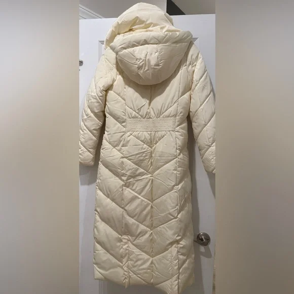 NWOT STEVE MADDEN Women's Cream Quilted Long Coat - Size XS - Picture 5 of 13